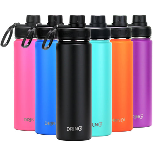 DRINCO® 650ml Edelstahl Sport Wasserflasche - Black